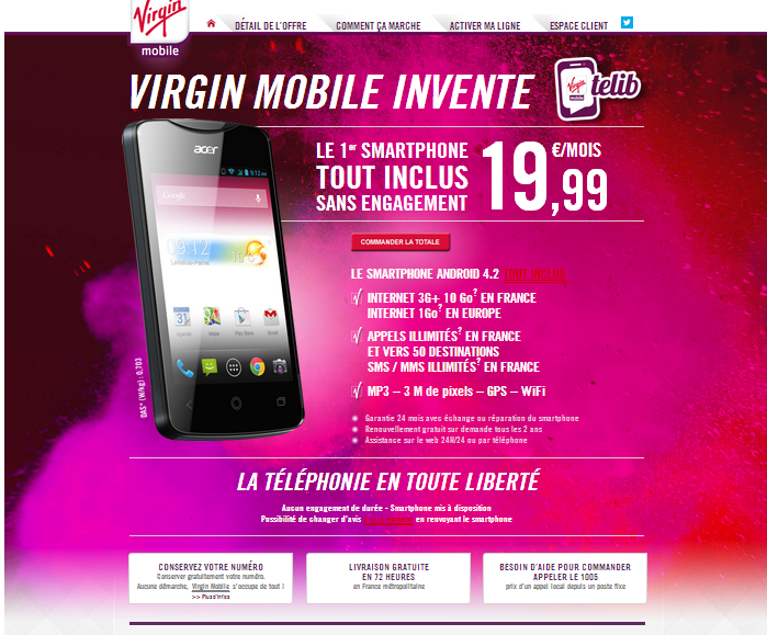 Virgin Mobile annonce la 4G et lance un forfait illimité avec 10 Go et