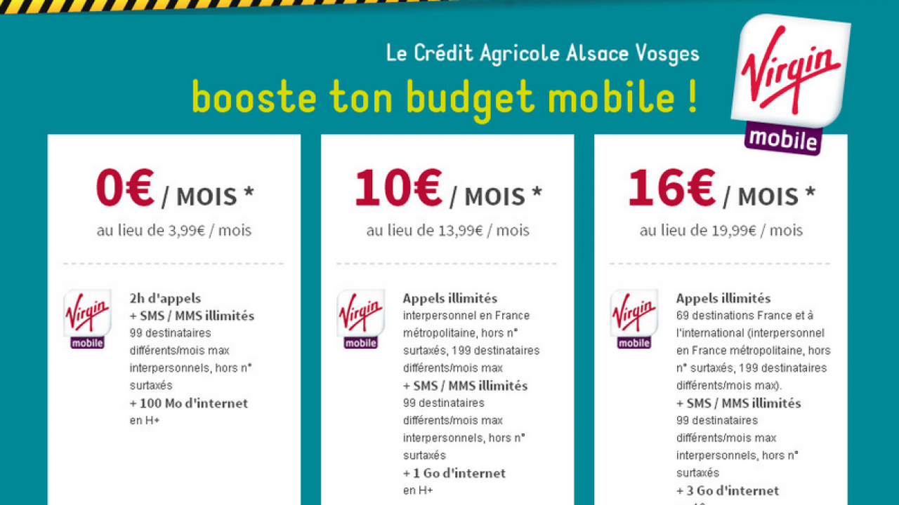 Virgin Mobile Et Le Credit Agricole Lancent Un Forfait A 0