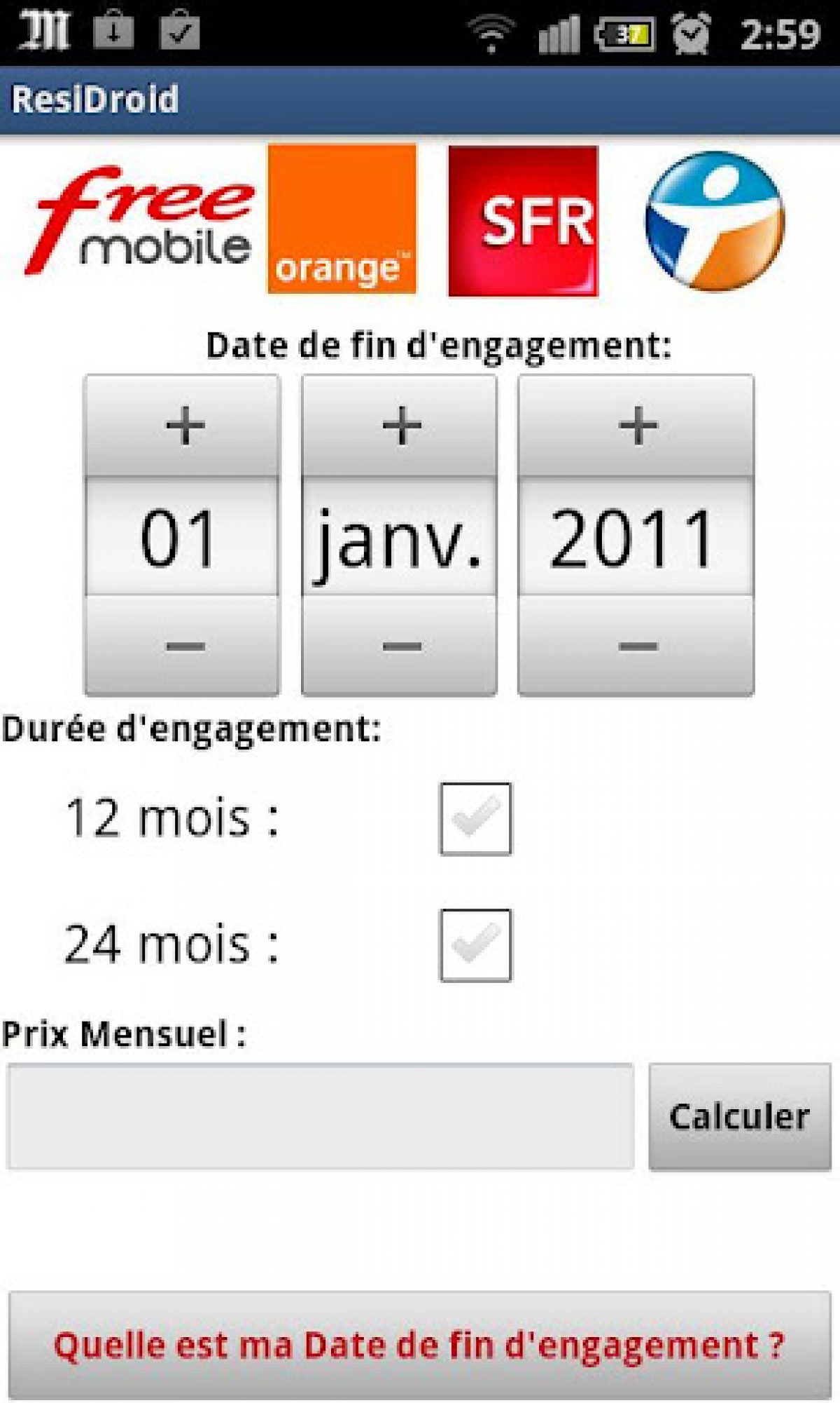 ResiDroid, une application Android pour calculer ses frais de résiliation mobile