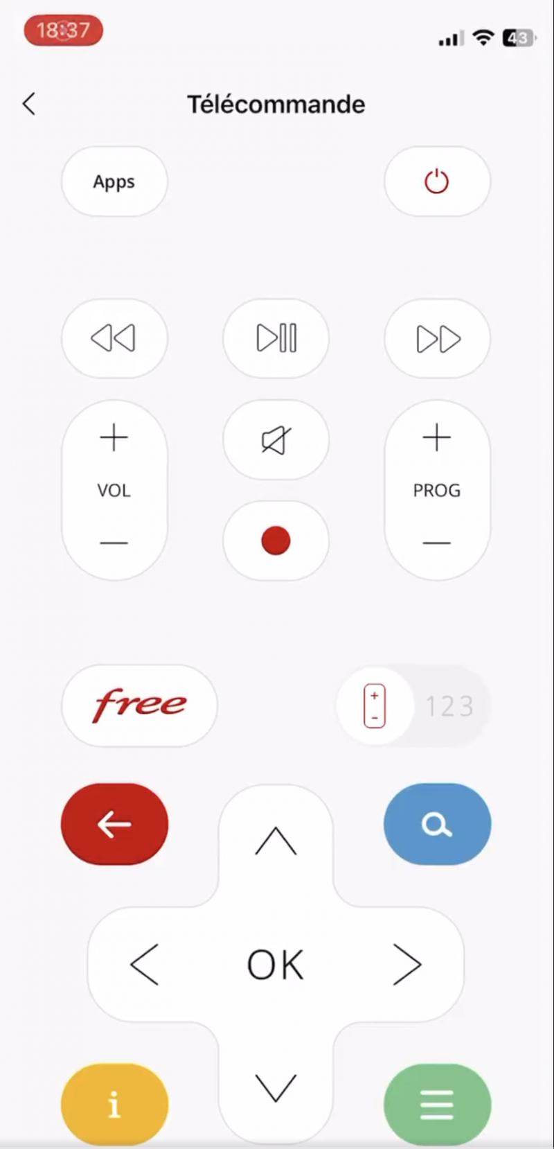 Free a sorti sa propre télécommande virtuelle sur iOS pour la