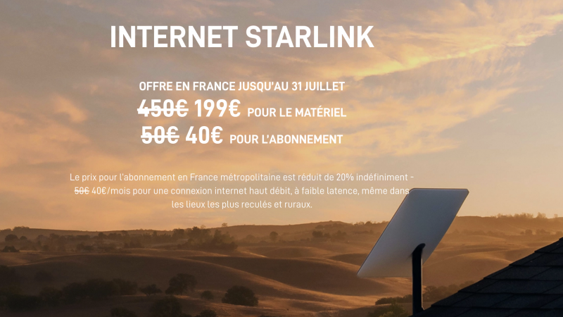 Starlink fait tomber le prix de son abonnement internet au niveau de la Freebox Pop pour rivaliser avec les opérateurs français