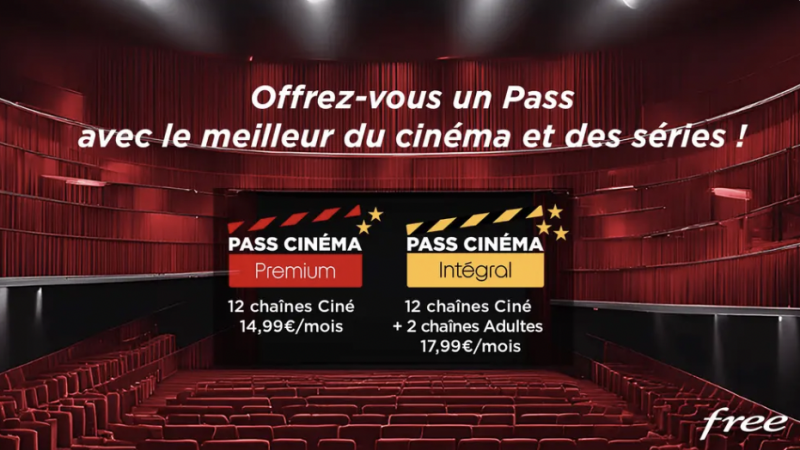 Free lance deux nouveaux “Pass Cinéma” incluant OCS, des chaînes connues et un petit plus