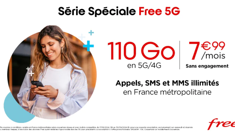 Free lance un forfait 5G spécial à 7,99€ à vie, mais il faut se dépécher