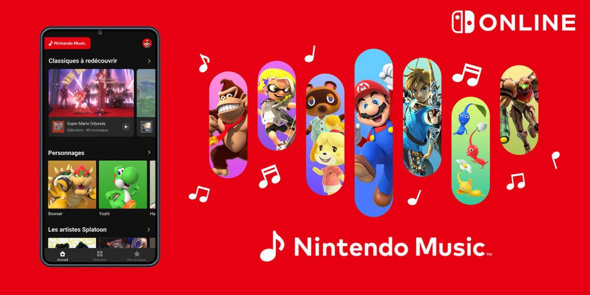 Nintendo se lance dans le streaming musical et propose une application dédiée