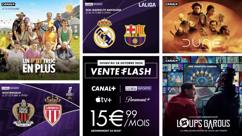 Canal+ propose une offre très complète à seulement 15,99€/mois comprenant ses chaînes, beIN Sports, Apple TV+ et Paramount+