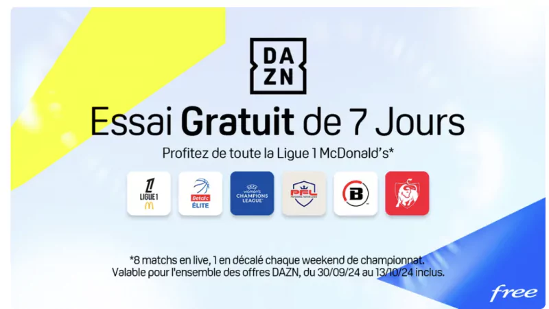 Free annonce DAZN offert sur les Freebox jusqu’au 13 octobre