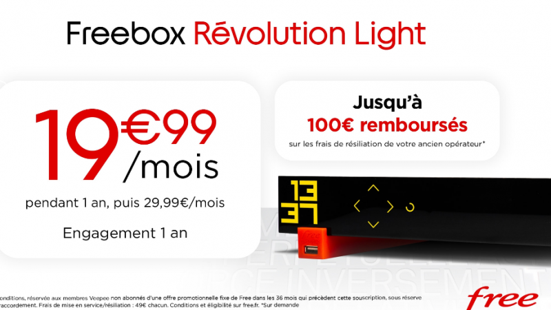 Free lance une offre spéciale avec la Freebox Révolution Light à 19,99€/mois