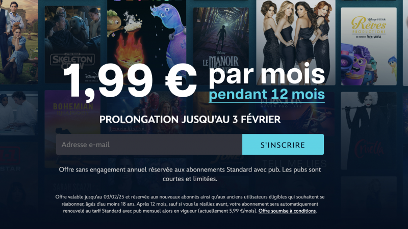 Abonnés Canal+, Orange, Free, SFR et Bouygues, l’offre Disney+ à 1,99€/mois pendant 1 an est prolongée jusqu’au 3 février